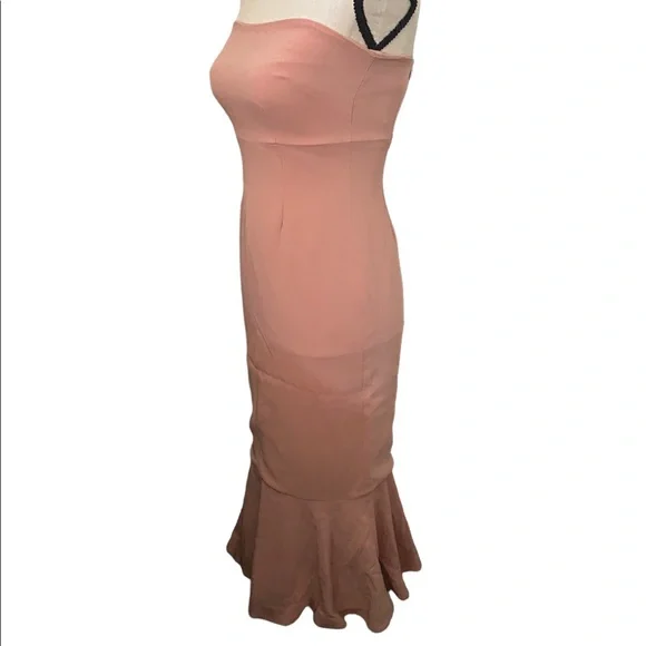Cinq A Sept Luna Bloom pink strapless midi cocktail dress size 4. - Picture 3 of 5